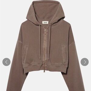 Elwood Babydoll Crop Zip Hoodie